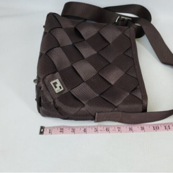 MaggieBags Brown Seatbelt Crossbody Bag Everyday Unique Recycled - Picture 13 of 16